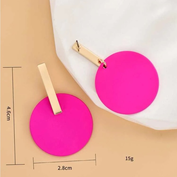 New Hot Pink drop earrings - Picture 4 of 4